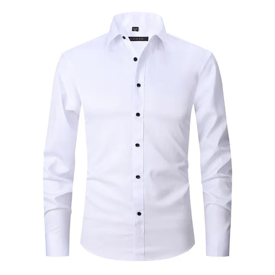 EB | Herren Slim Passform Stretchstoff Bügelfrei Button Down Kragen