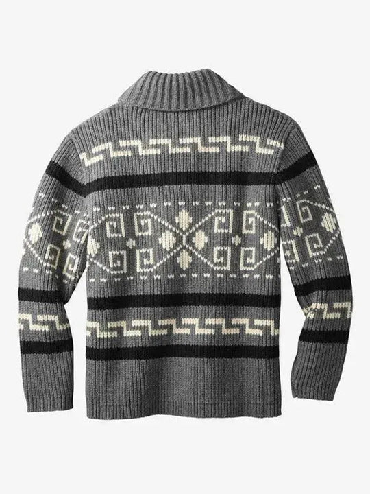 EB | Jacquard Herren Strickjacke Pullover