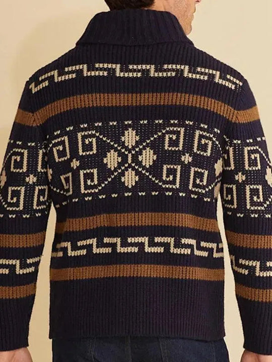 EB | Jacquard Herren Strickjacke Pullover