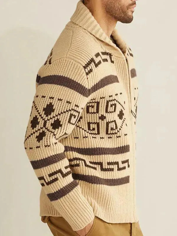 EB | Jacquard Herren Strickjacke Pullover