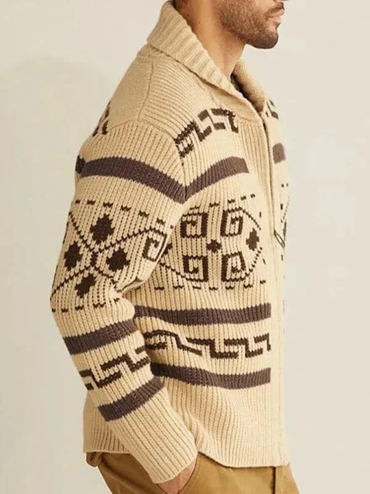 EB | Jacquard Herren Strickjacke Pullover