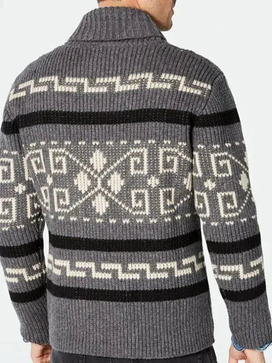 EB | Jacquard Herren Strickjacke Pullover