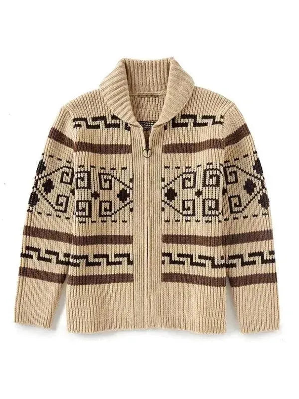 EB | Jacquard Herren Strickjacke Pullover