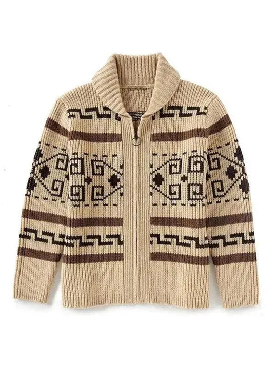 EB | Jacquard Herren Strickjacke Pullover