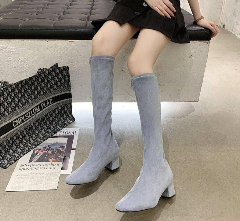 EB | Bequeme hohe Stiefel mit blockabsatz