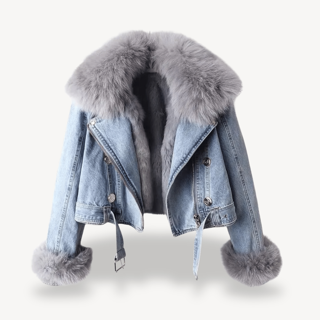 EB | Kunstpelzgefütterte Denimjacke für Frauen