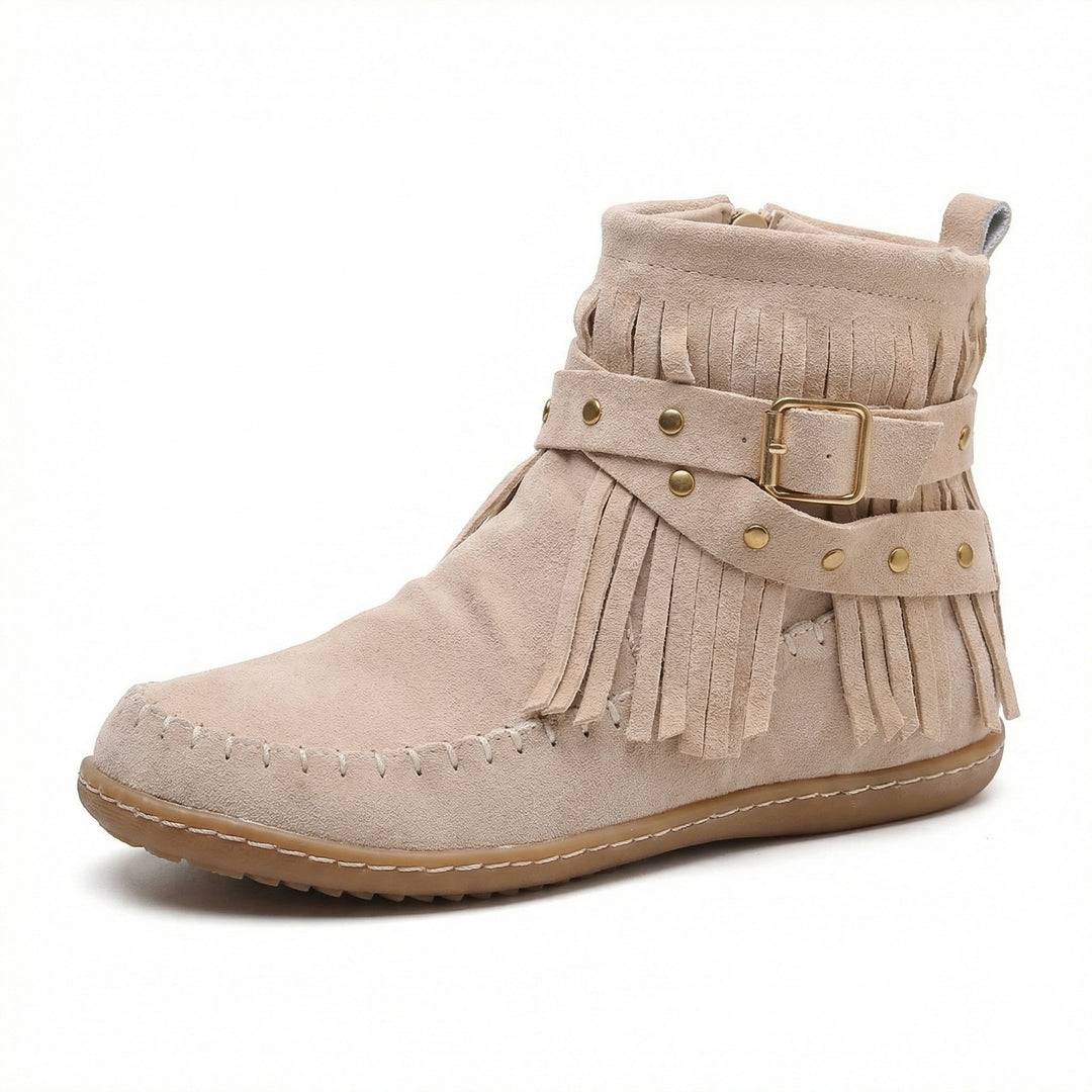 EB Warme Vintage-Stiefel mit Fransen
