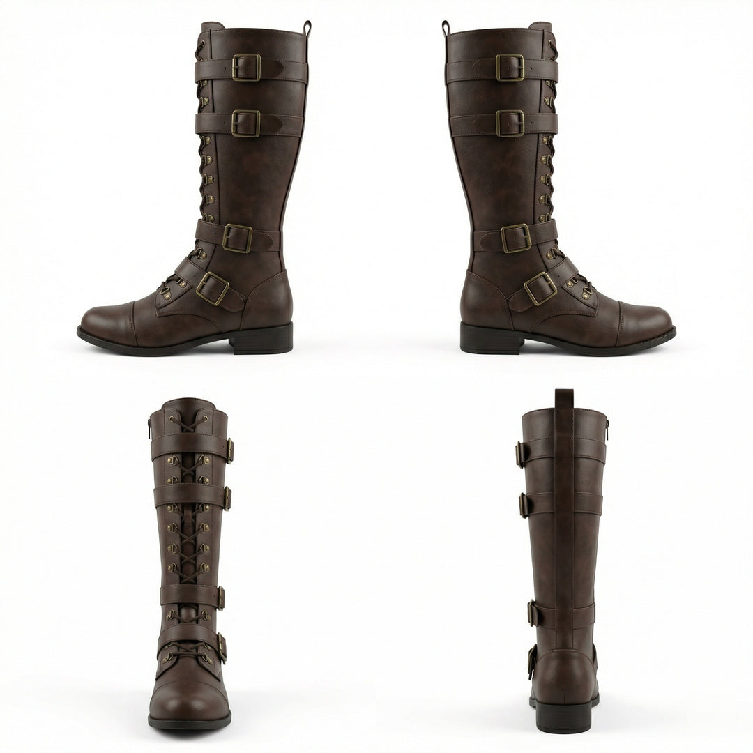 Steampunk-Inspirierte Damen Schnürstiefel EB