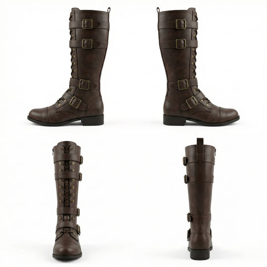 Steampunk-Inspirierte Damen Schnürstiefel EB