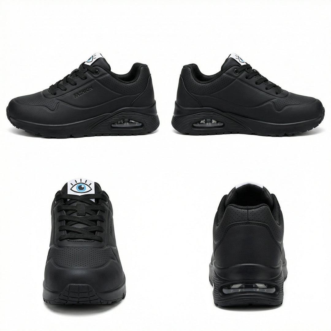EB | Pu Orthopädische Damen Sneaker mit Schwarzem Augenprint