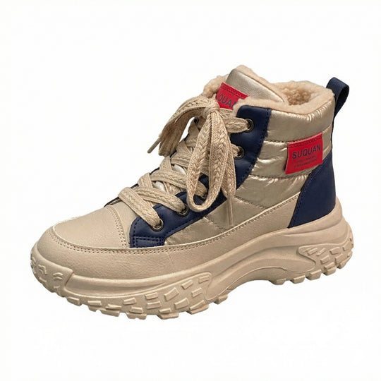 Damen gefütterte Winter-Sneaker mit hohem Kragen und rutschfester Sohle EB