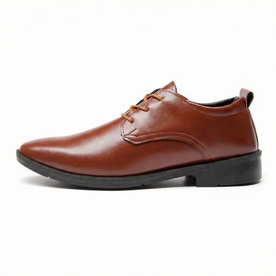 Herren Elegante Leder Schnürschuhe mit rutschfester Sohle EB