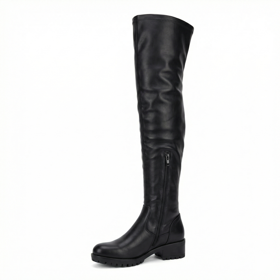 EB | Flache Overknee-Stiefel aus für den Winter