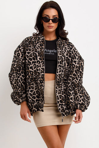 EB | modische Leoparden-Bomberjacke