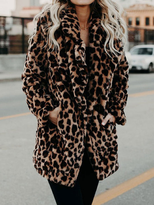 EB | Leopardenmuster Damen Wintermantel