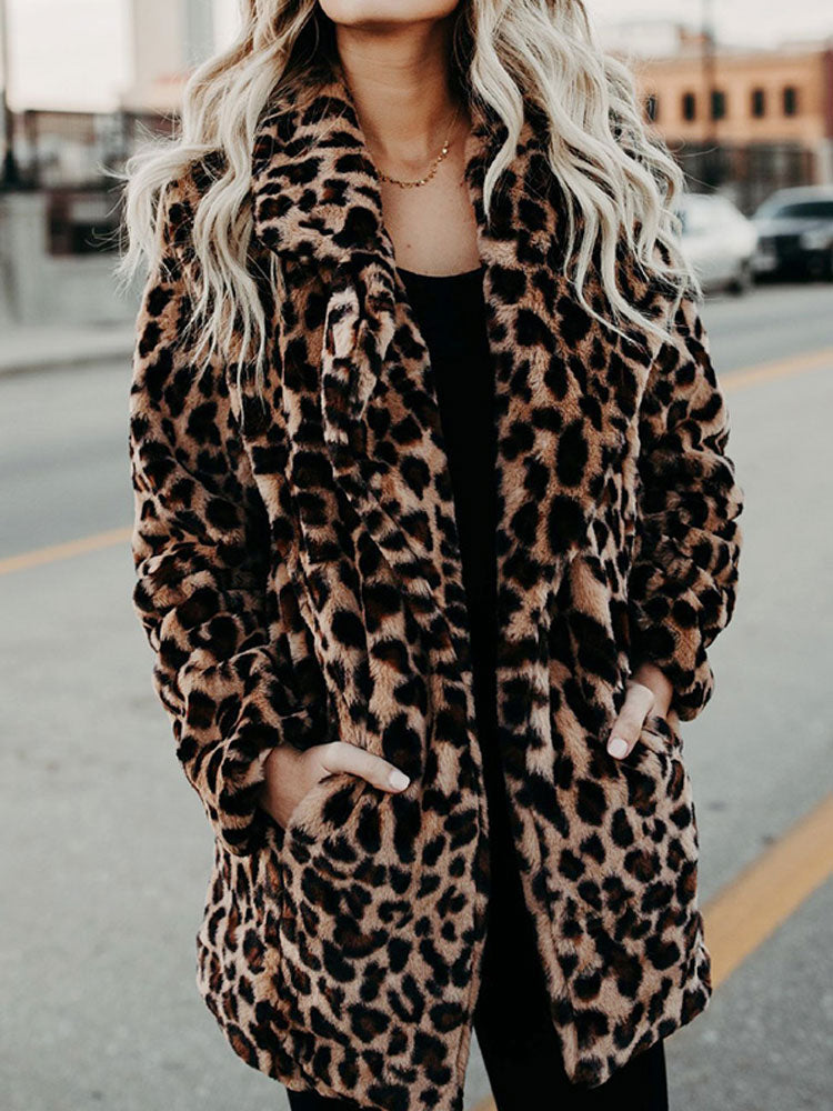 EB | Leopardenmuster Damen Wintermantel