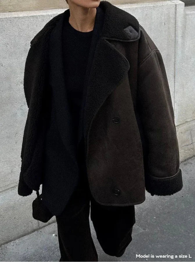 EB | Faux Schafwoll Moto Jacke