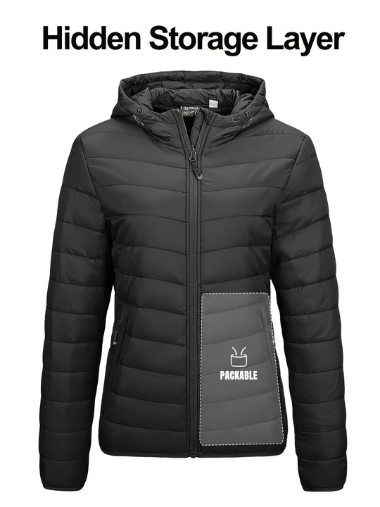 EB | Leichtgewicht Packbarer Damen Windbreaker mit Kapuze