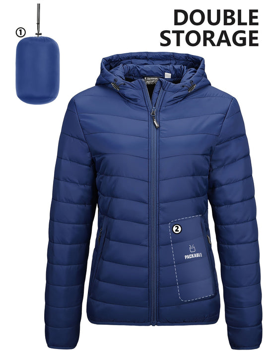 EB | Leichtgewicht Packbarer Damen Windbreaker mit Kapuze