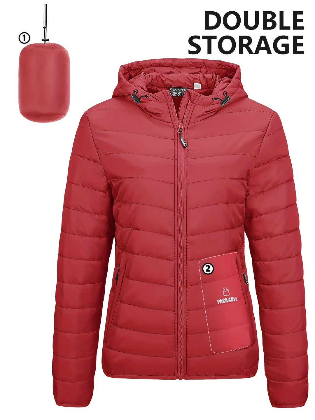 EB | Leichtgewicht Packbarer Damen Windbreaker mit Kapuze