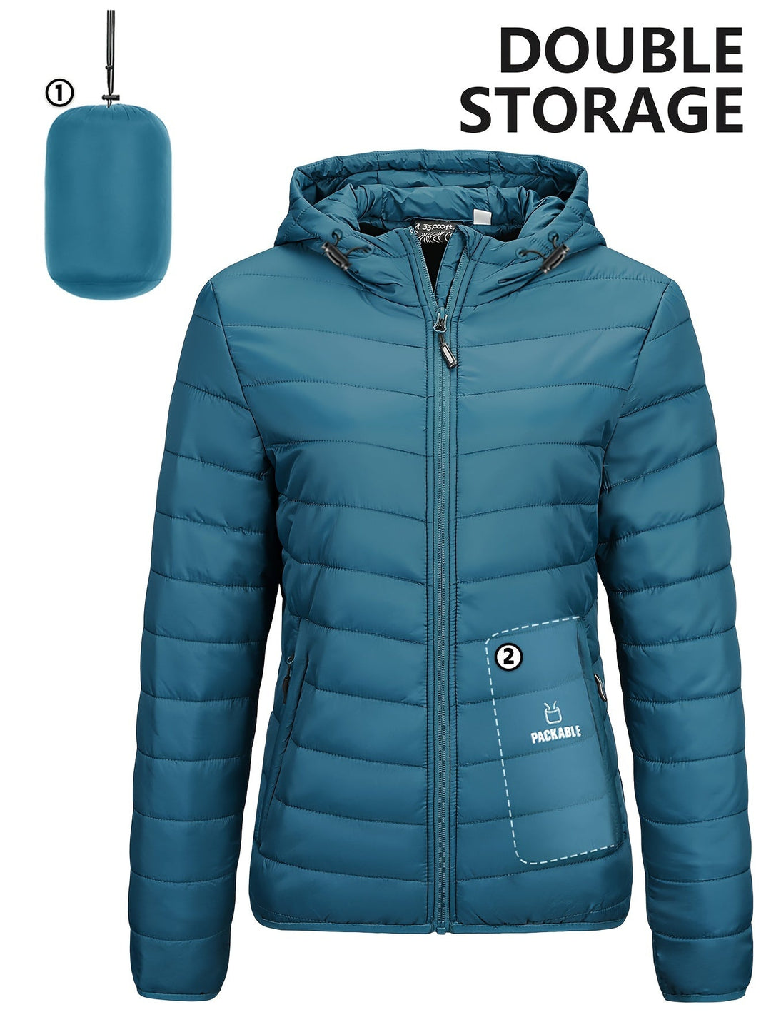 EB | Leichtgewicht Packbarer Damen Windbreaker mit Kapuze