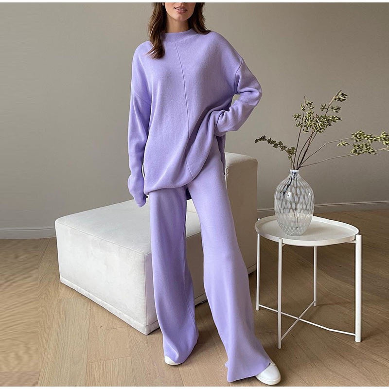 EB | Übergröße Damen Loungewear Satz mit Weitem Bein