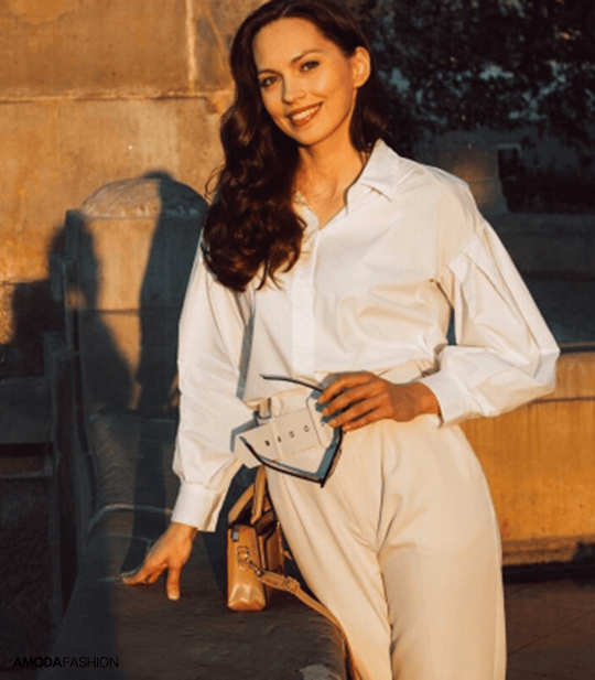 EB lockere Bluse mit Laternenärmeln