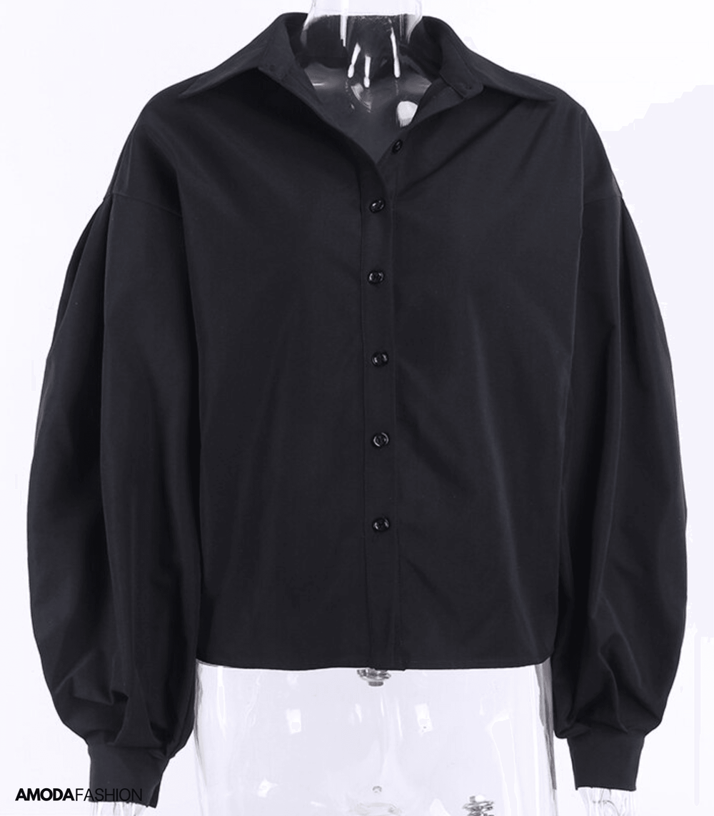 EB lockere Bluse mit Laternenärmeln