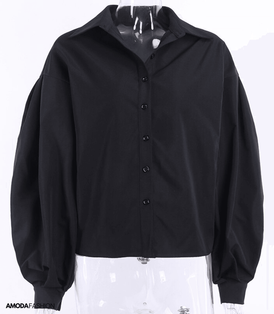 EB lockere Bluse mit Laternenärmeln