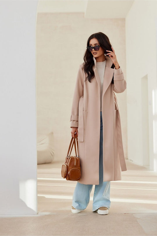 EB | Langarmkleid mit Gürtel für Frauen ideal für den Herbst und Winter