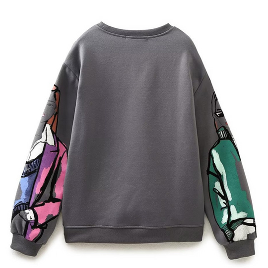 EB | Loose-Fit Wolle-Druckpullover