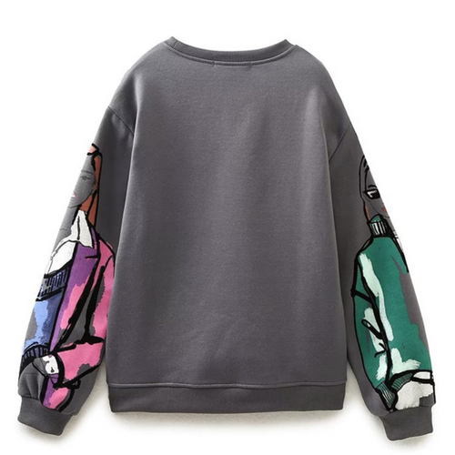 EB | Loose-Fit Wolle-Druckpullover