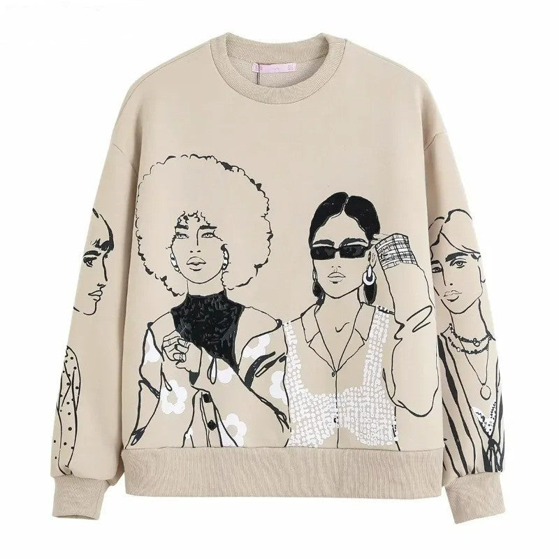 EB | Loose-Fit Wolle-Druckpullover
