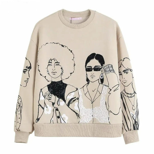 EB | Loose-Fit Wolle-Druckpullover