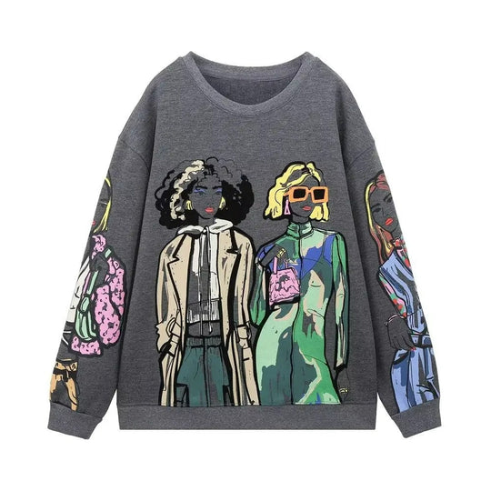 EB | Loose-Fit Wolle-Druckpullover