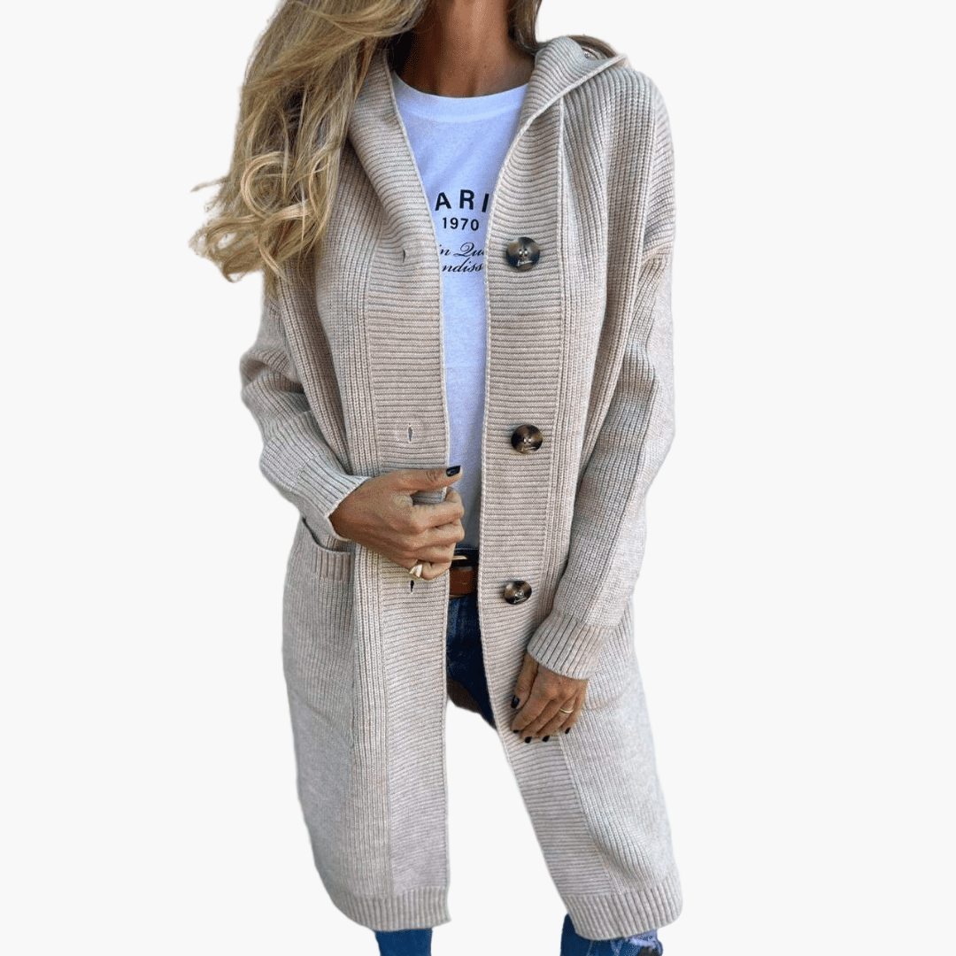 EB | Strickjacke Lang - Modischer Alltags-Cardigan für Büro und Freizeit