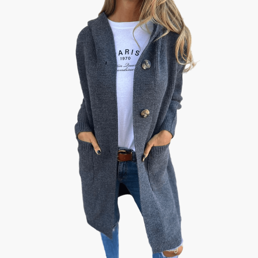 EB | Strickjacke Lang - Modischer Alltags-Cardigan für Büro und Freizeit