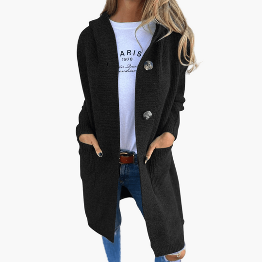 EB | Strickjacke Lang - Modischer Alltags-Cardigan für Büro und Freizeit