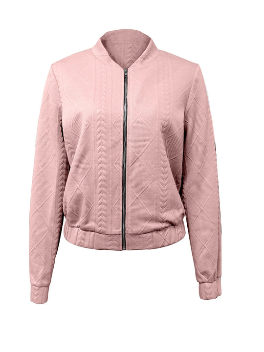 EB | Lässige Bomberjacke mit Einfarbigem Textur