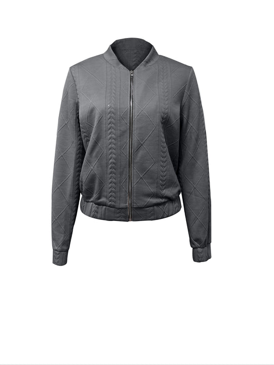 EB | Lässige Bomberjacke mit Einfarbigem Textur