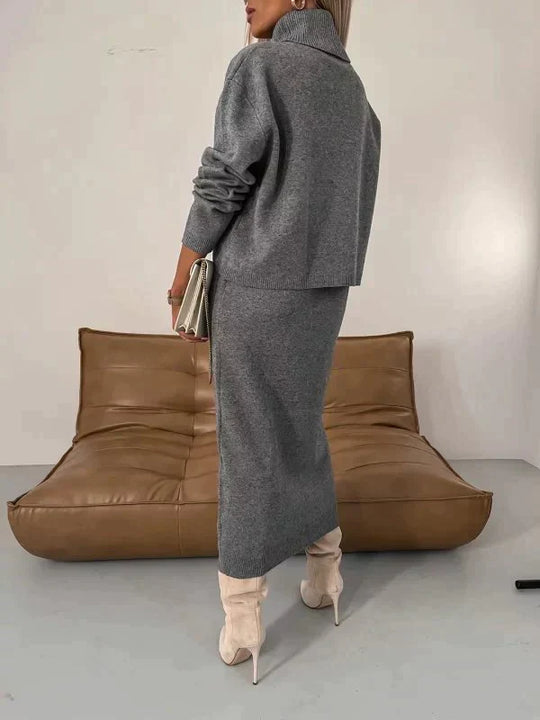 Stylischer Rollkragenpullover Set [Sweater+Kleid]