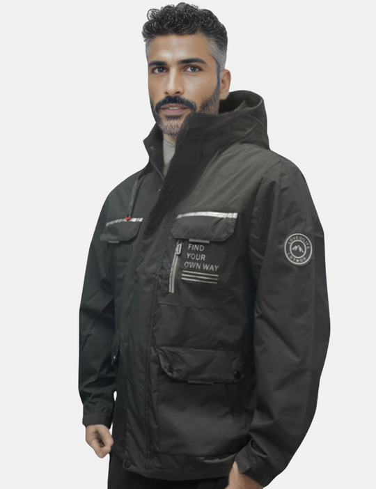 EB | Wasser- und Winddichte Jacke mit Abnehmbarem Kapuzen für Herren