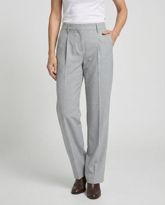 Anzughose Weit High Waist Mit Bügelfalte Damen
