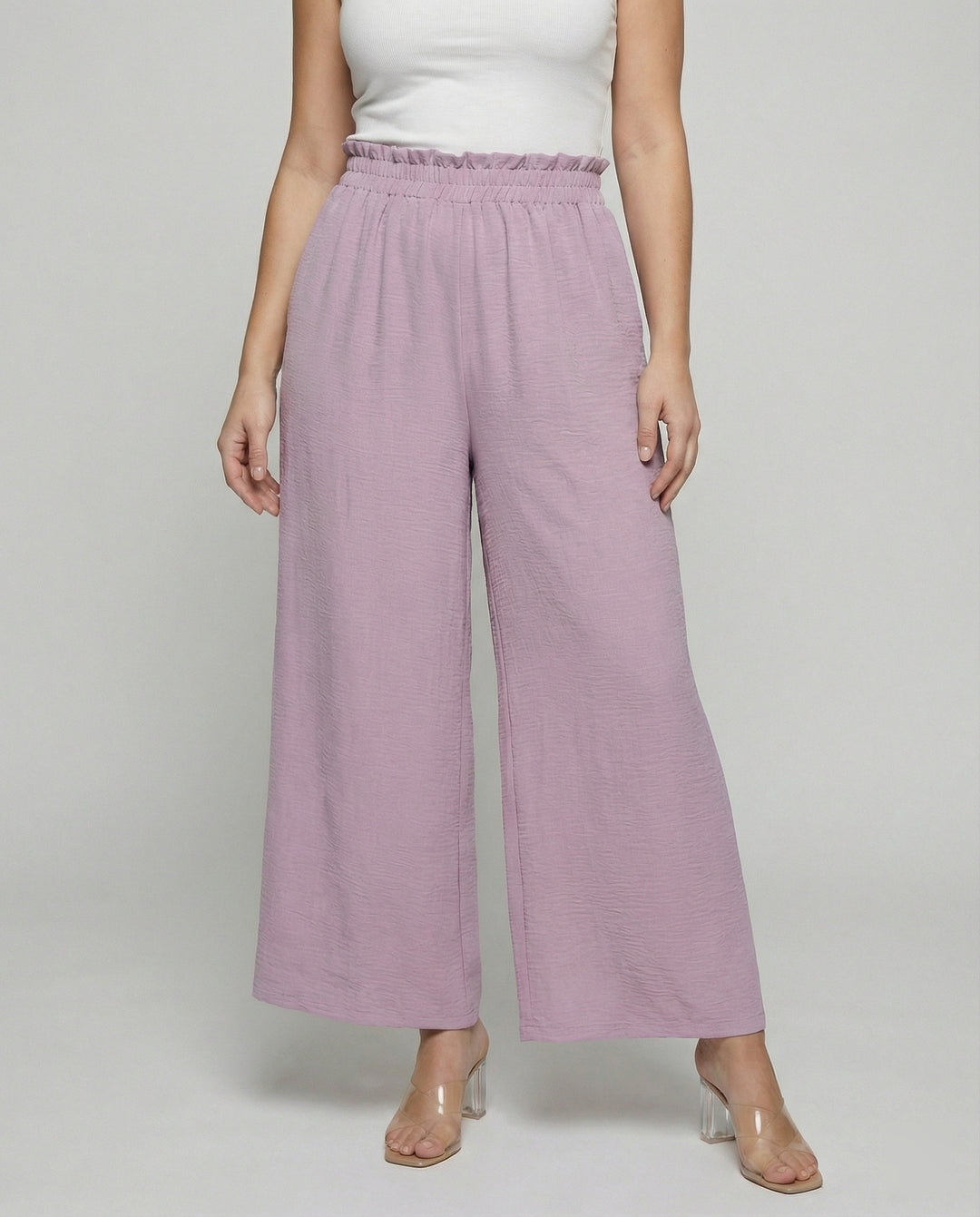 Damen Culotte-Hosen mit weitem Bein und elastischem Bund EB
