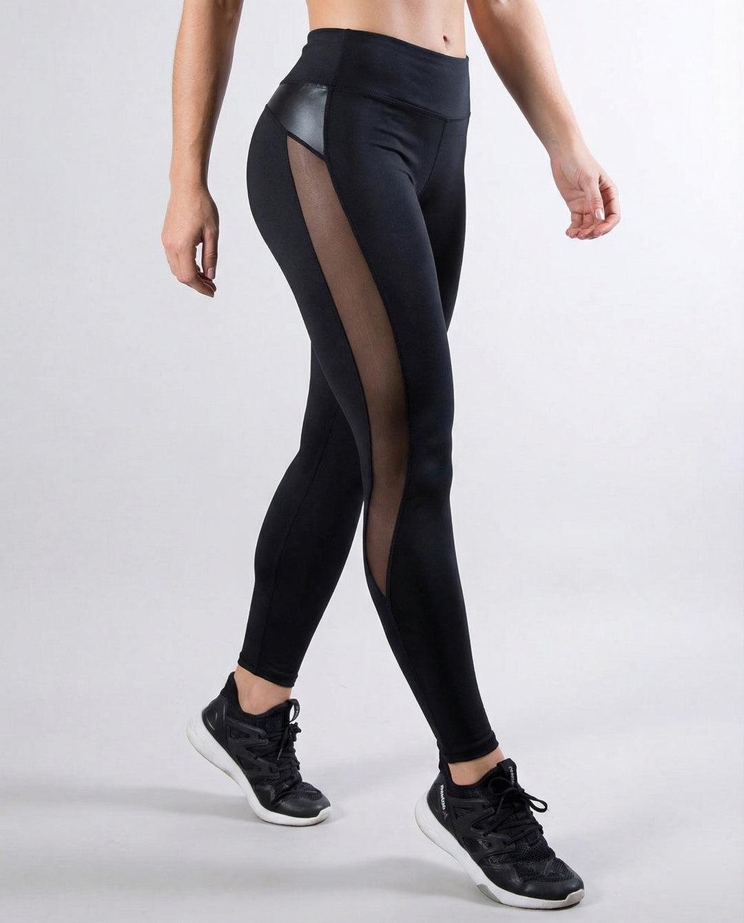 Damen Sport-Leggings mit atmungsaktivem Mesh-Einsatz EB