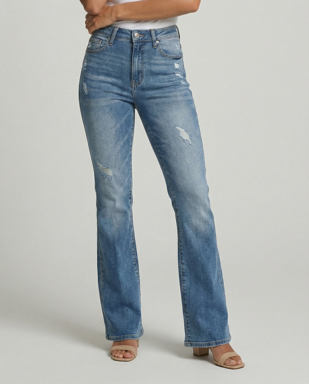 Damen Bootcut Jeans mit lässigem Vintage-Charme und hoher Taille EB