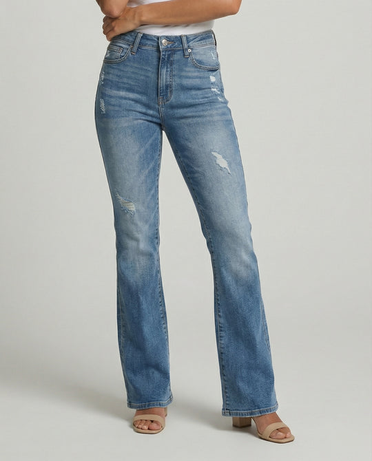 Damen Bootcut Jeans mit lässigem Vintage-Charme und hoher Taille EB