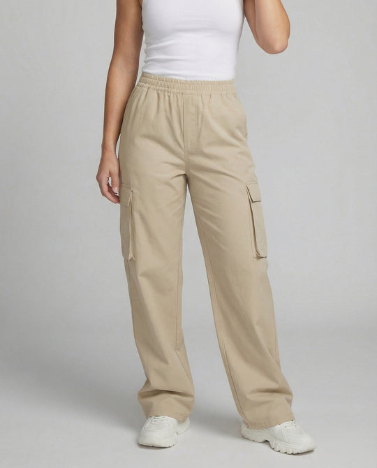 Damen Cargo-Hose mit elastischem Bund und praktischen Seitentaschen EB