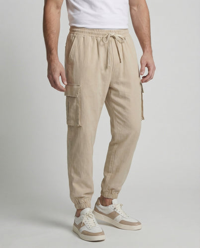 Herren Cargo-Jogginghose mit seitlichen Reißverschlusstaschen und elastischem Bund EB