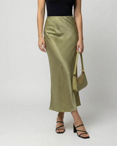 Damen Longskirt aus glattem Satin von EB